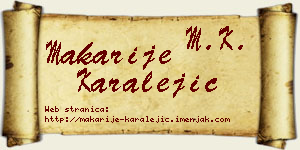 Makarije Karalejić vizit kartica